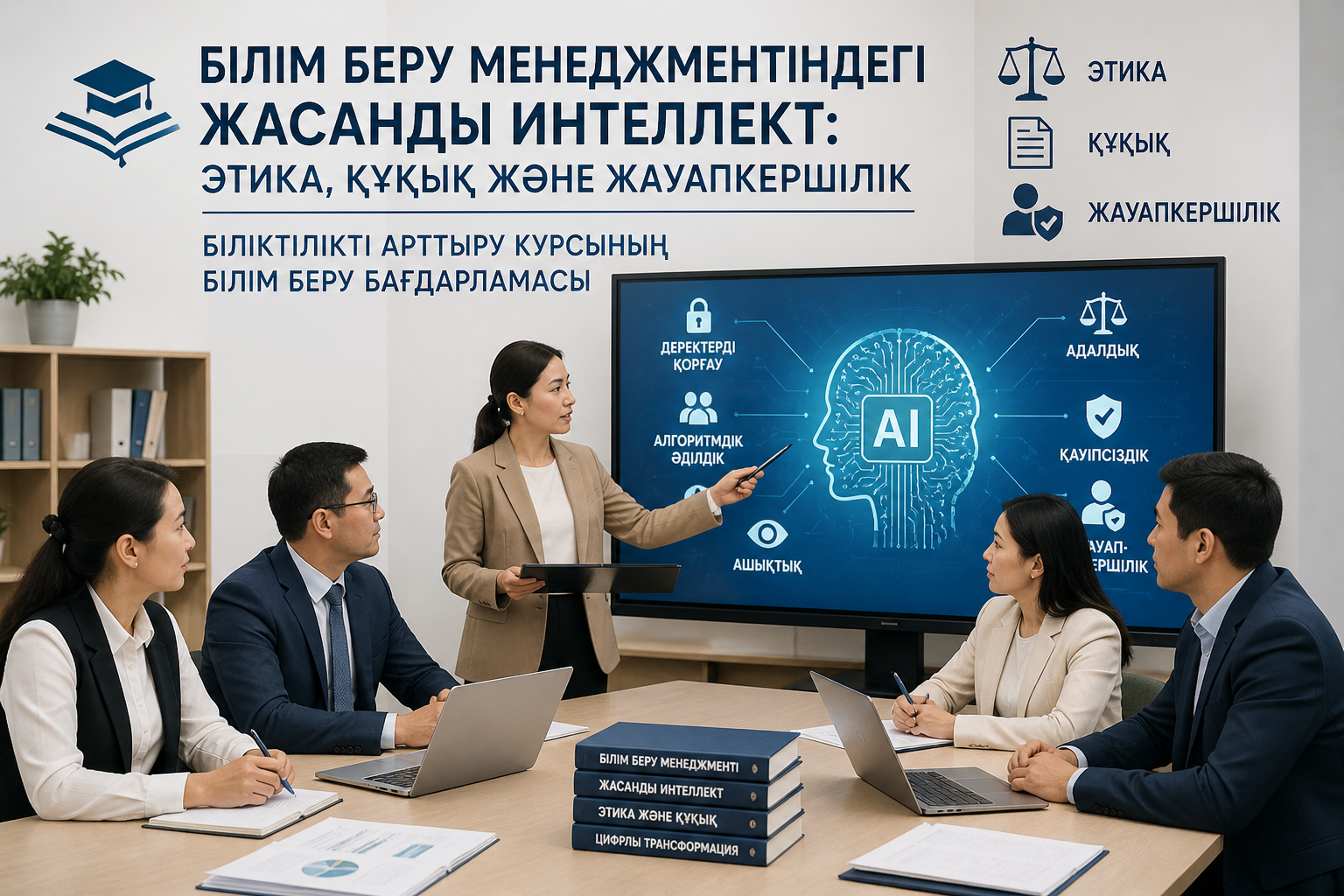 БІЛІМ БЕРУ МЕНЕДЖМЕНТІНДЕГІ  ЖАСАНДЫ ИНТЕЛЛЕКТ: ЭТИКА, ҚҰҚЫҚ ЖӘНЕ ЖАУАПКЕРШІЛІК тақырыбындағы біліктілікті арттыру курсының білім беру бағдарламасы