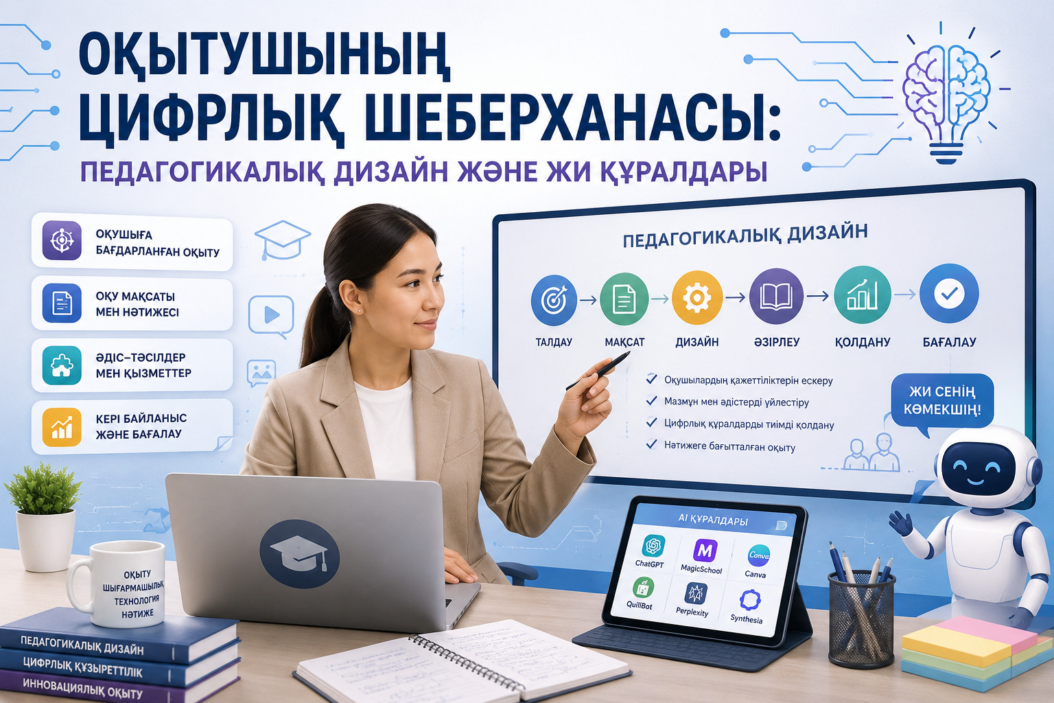 ОҚЫТУШЫНЫҢ ЦИФРЛЫҚ ШЕБЕРХАНАСЫ: ПЕДАГОГИКАЛЫҚ ДИЗАЙН ЖӘНЕ ЖИ ҚҰРАЛДАРЫ